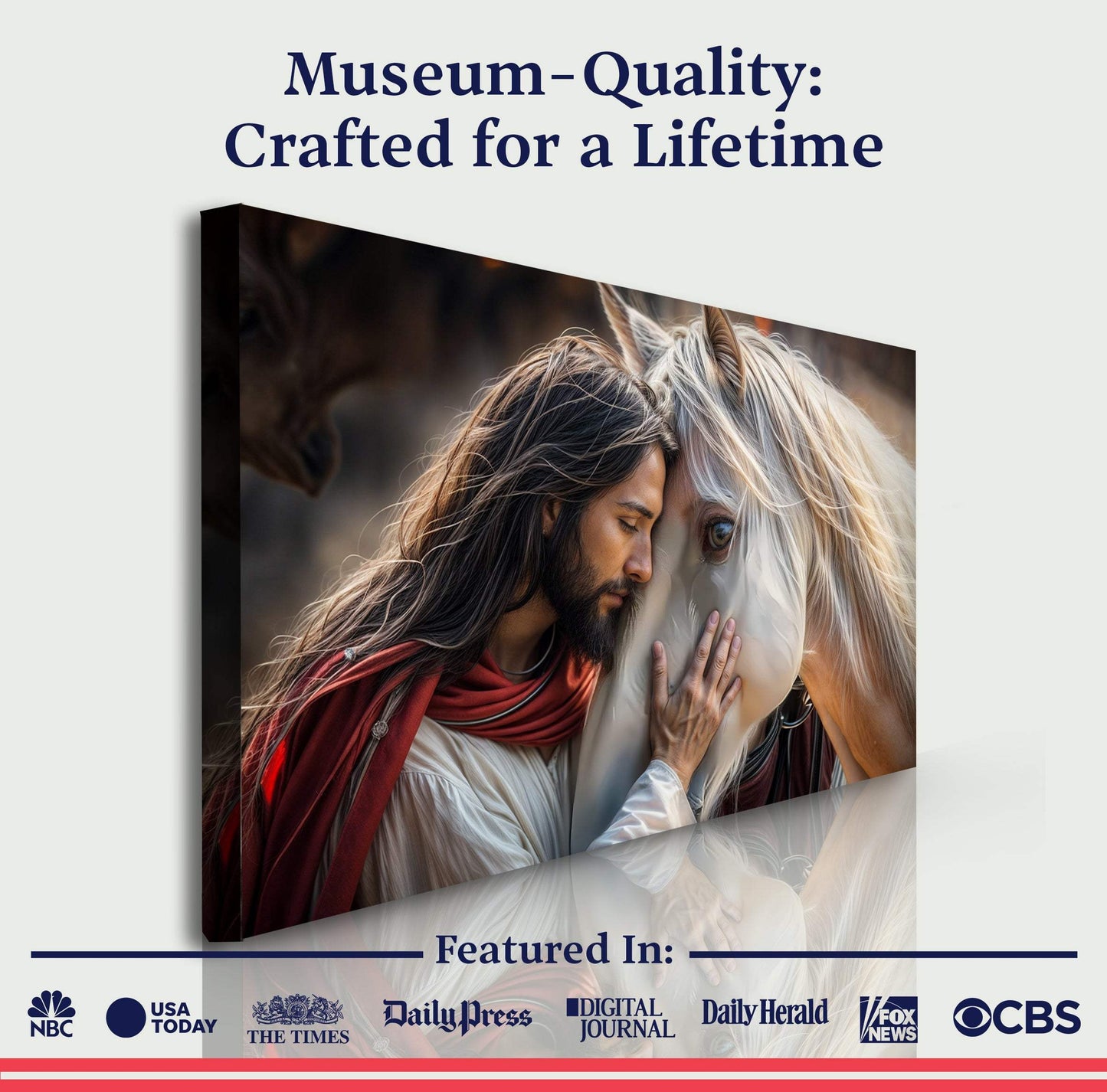 Jesus And Horse Faith Wall Art - Tailored Canvases - Flyclothing LLC