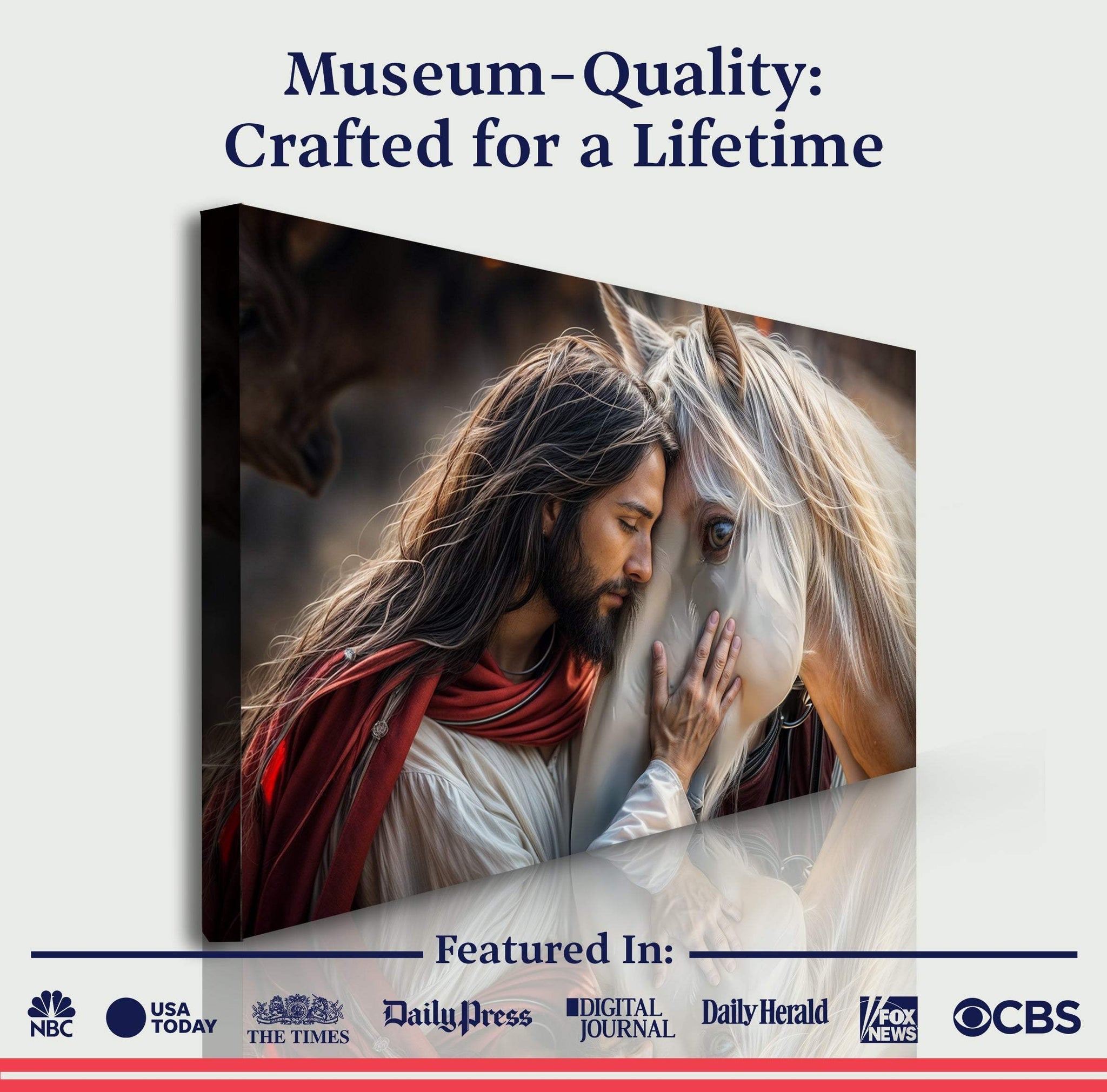 Jesus And Horse Faith Wall Art - Tailored Canvases - Flyclothing LLC