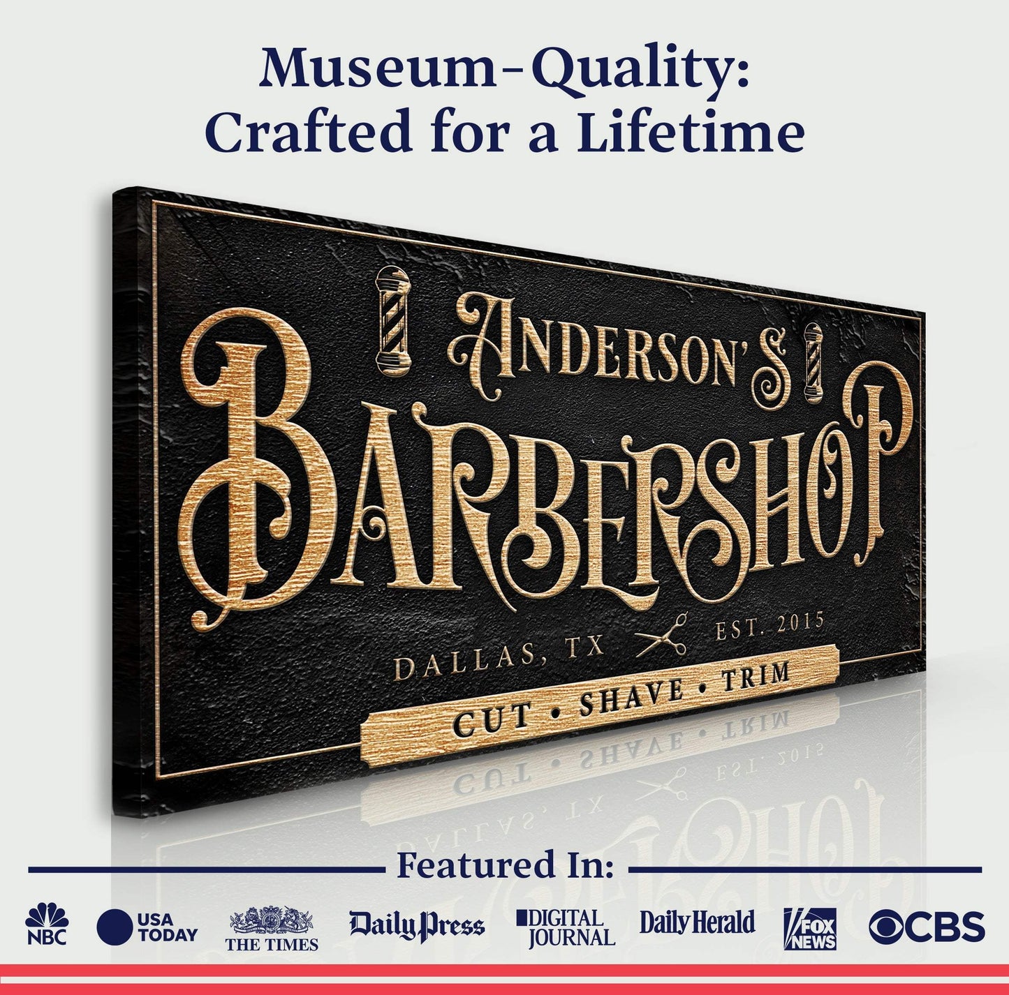 Personalized Barbershop Sign - Tailored Canvases - Flyclothing LLC