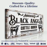 Personalized Black Angus Cattle Sign - Tailored Canvases - Flyclothing LLC