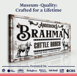 Personalized Brahman Cattle Sign - Tailored Canvases - Flyclothing LLC