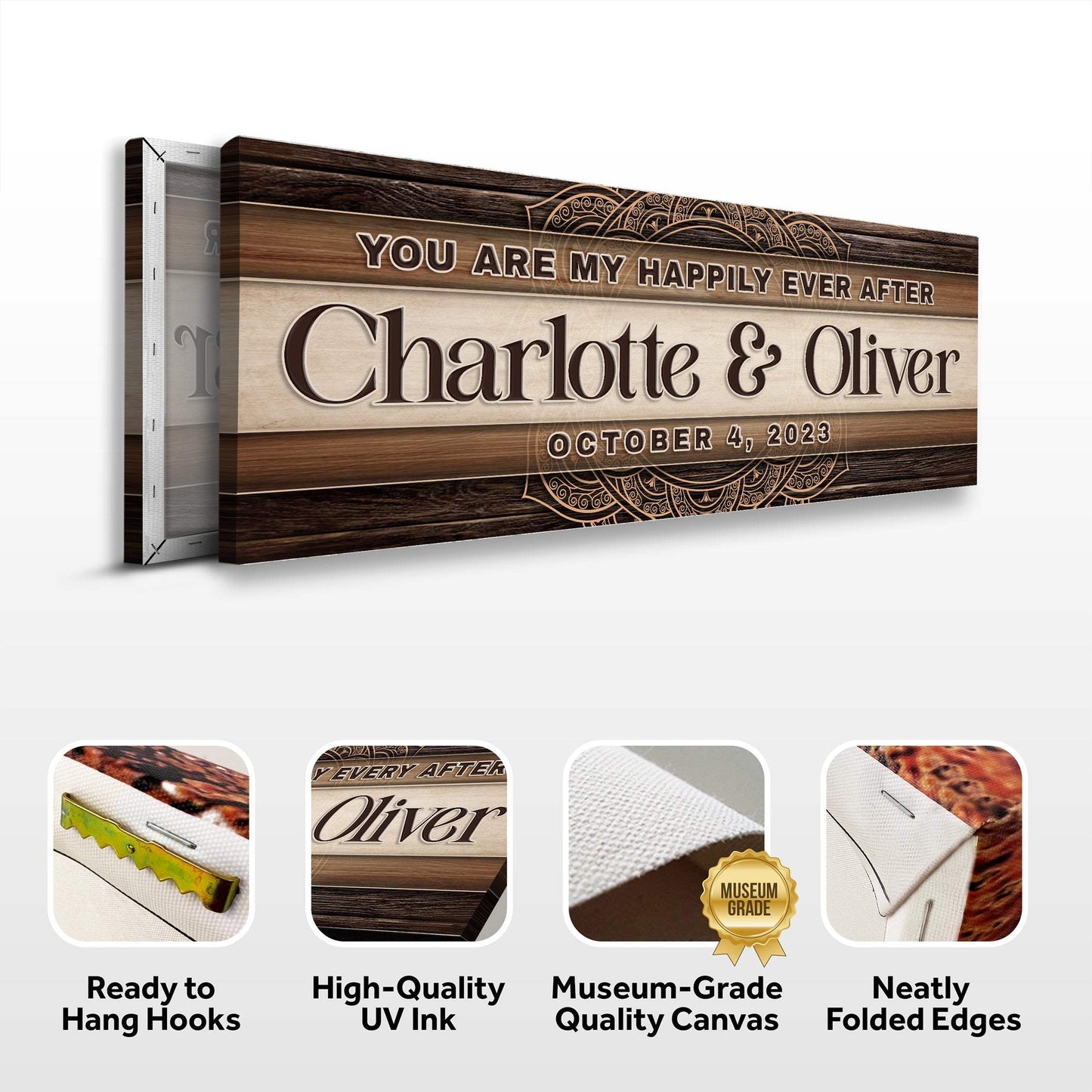 Personalized Happily Ever After Couple Sign IV - Tailored Canvases - Flyclothing LLC
