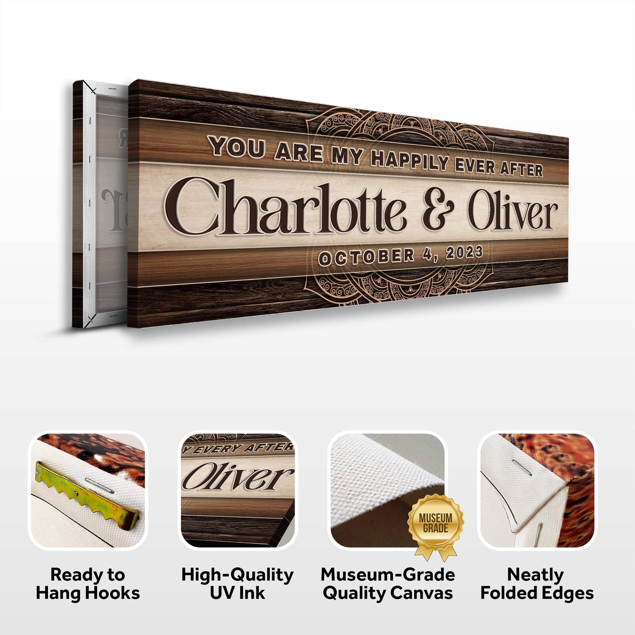Personalized Happily Ever After Couple Sign IV - Tailored Canvases - Flyclothing LLC