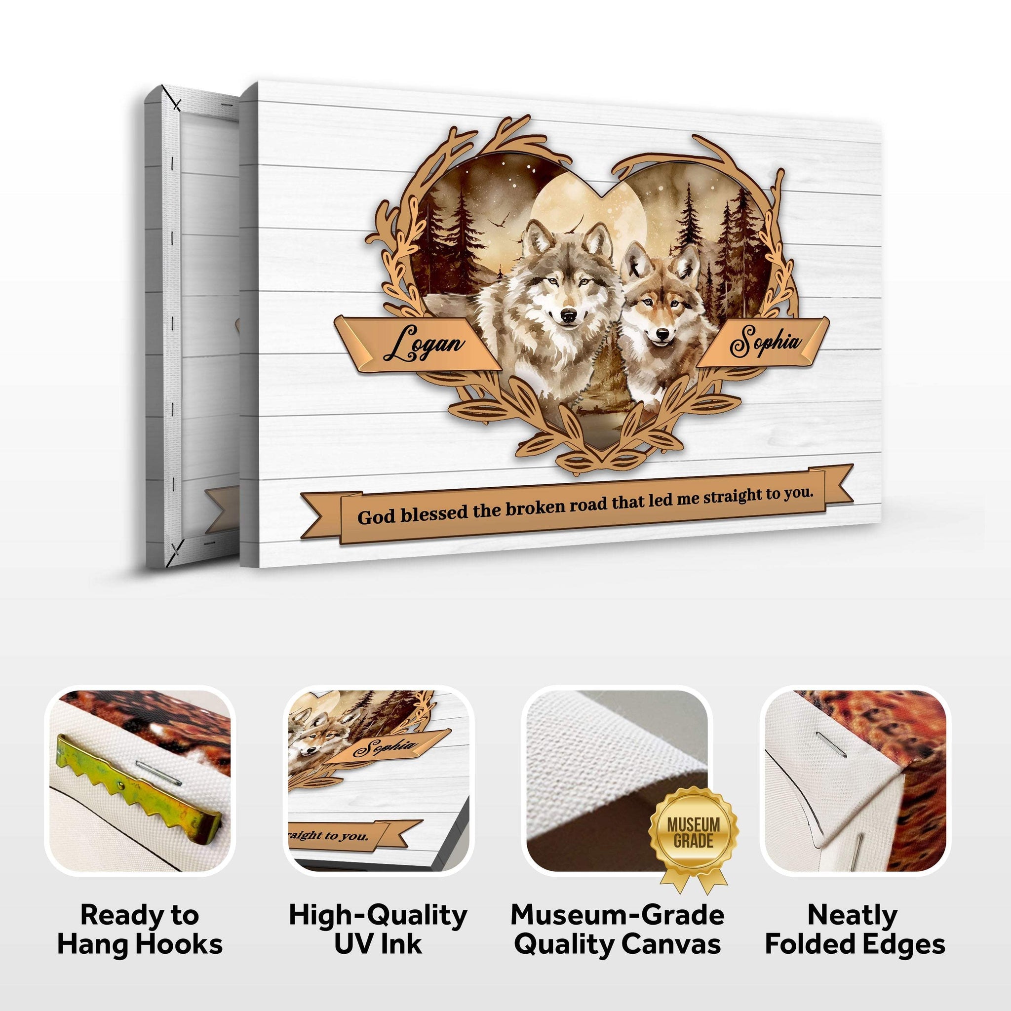 Couple Wolves Sign V - Tailored Canvases - Flyclothing LLC