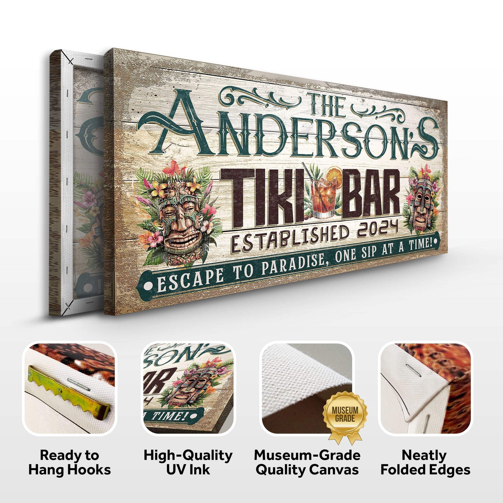 Personalized Tiki Bar Sign III - Tailored Canvases - Flyclothing LLC