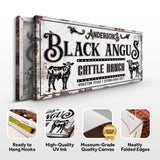 Personalized Black Angus Cattle Sign - Tailored Canvases - Flyclothing LLC