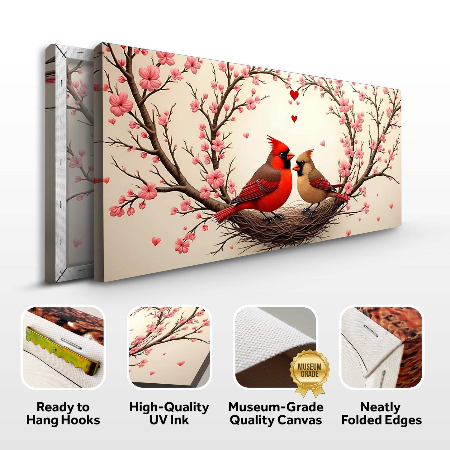 3D Cardinals Wall Art II - Tailored Canvases - Flyclothing LLC