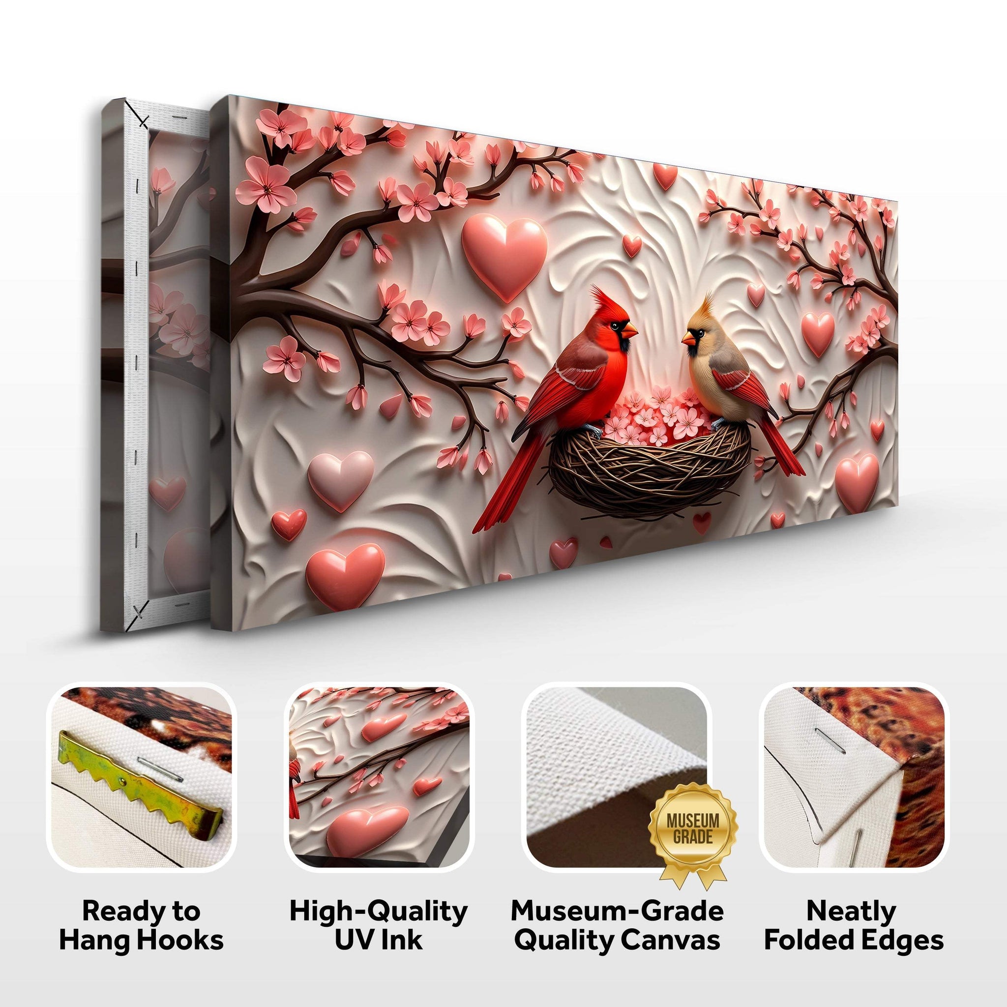 3D Cardinals Wall Art IV - Tailored Canvases - Flyclothing LLC
