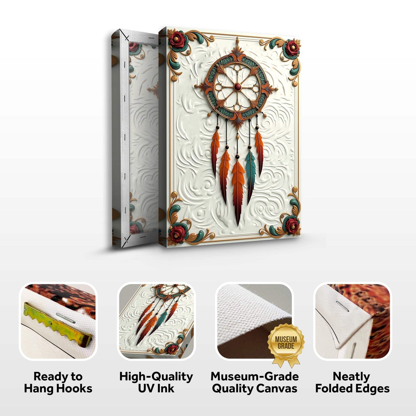 3D Whispering Feathers Wall Art III - Tailored Canvases - Flyclothing LLC