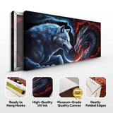 3D Dragon and Wolf Wall Art - Tailored Canvases - Flyclothing LLC