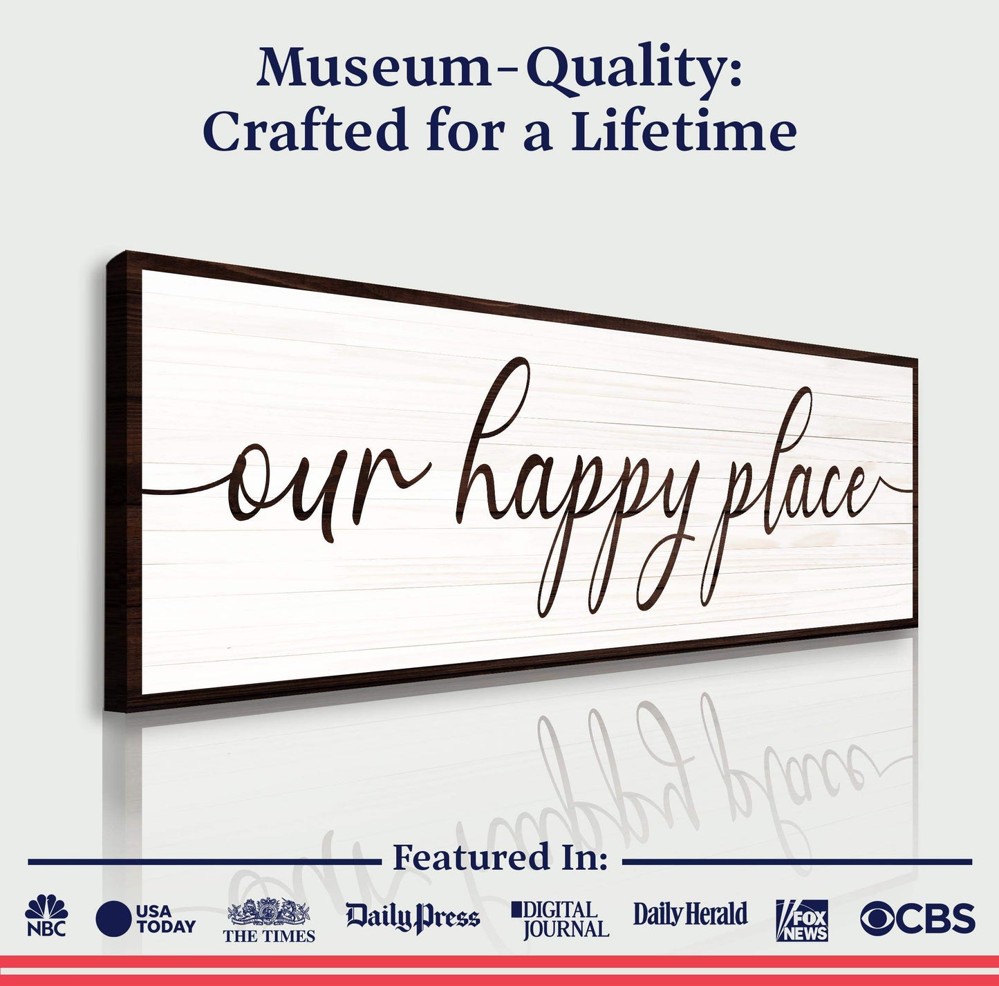 Our Happy Place Sign II - Tailored Canvases - Flyclothing LLC
