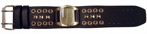 Leather Studded Watch (Gray Face) - Anonymous - Flyclothing LLC