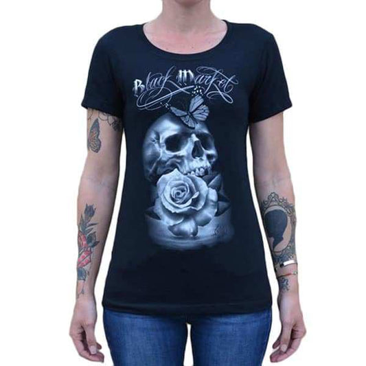 Black Market Art Company Immortal Women's Loose Neck T-Shirt - Black Market Art Company - Flyclothing LLC