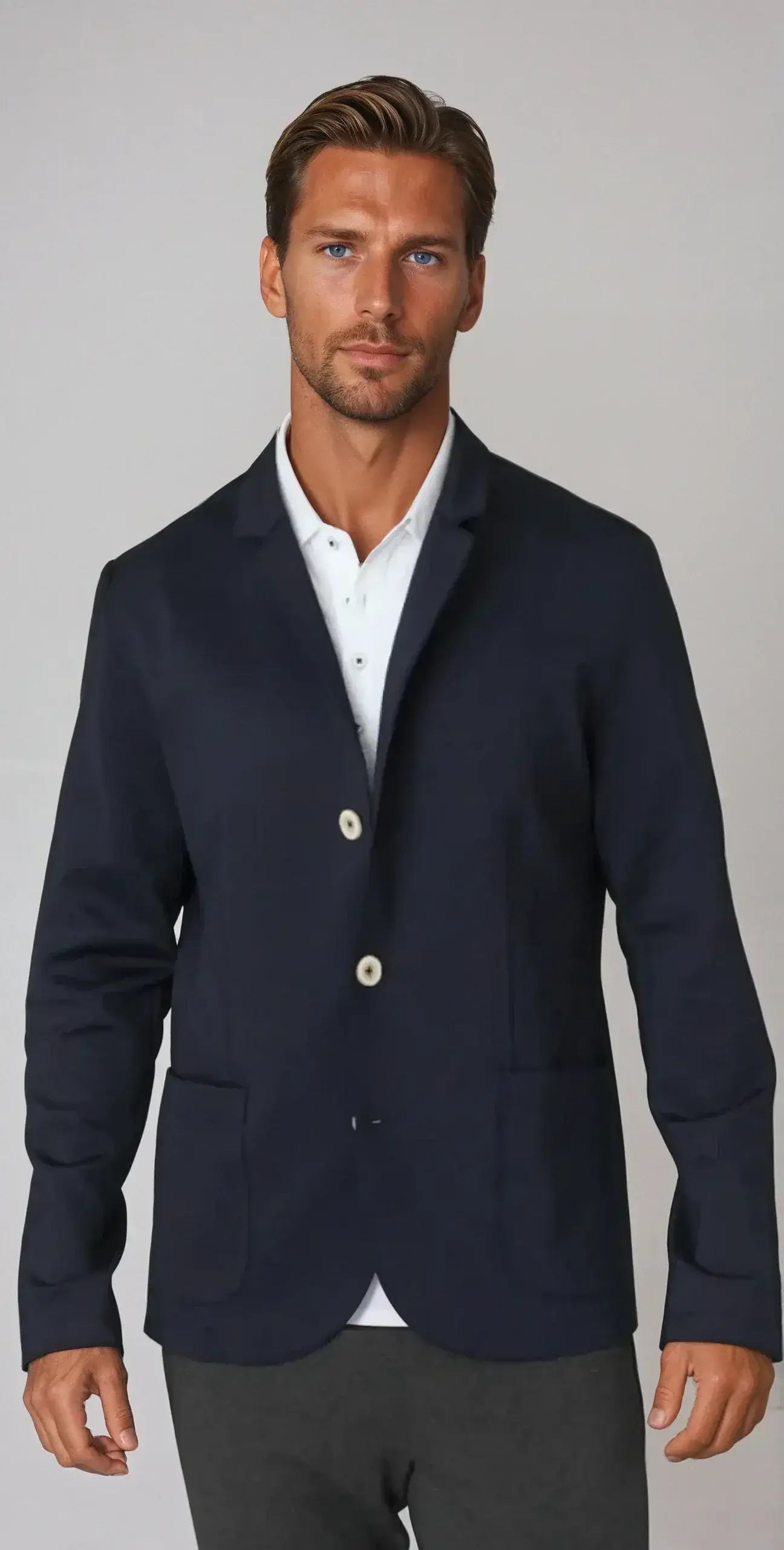In-Flight Stretch Blazer Navy - Buki - Flyclothing LLC