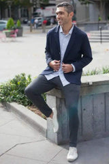 In-Flight Stretch Blazer Navy - Buki - Flyclothing LLC