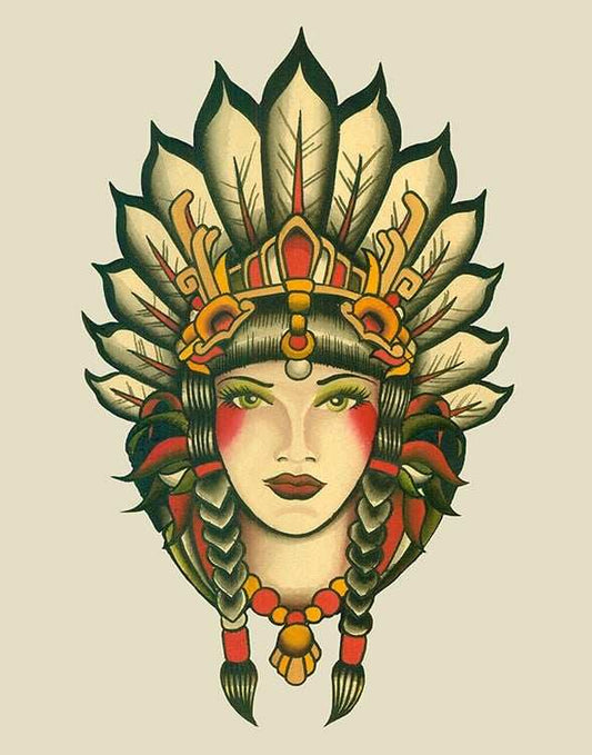 Black Market Art Company Indian Girl Print - Black Market Art Company - Flyclothing LLC
