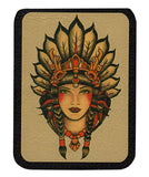Black Market Art Company Indian Girl Leather Patch Print