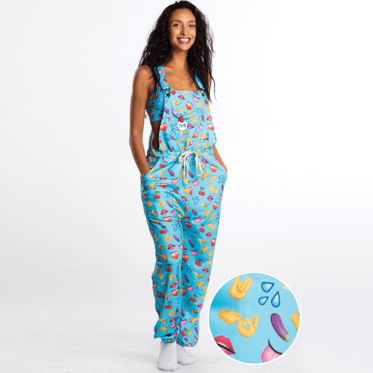 The Innuendo | Emoji Print Ladies Pajamaralls® - Shinesty
