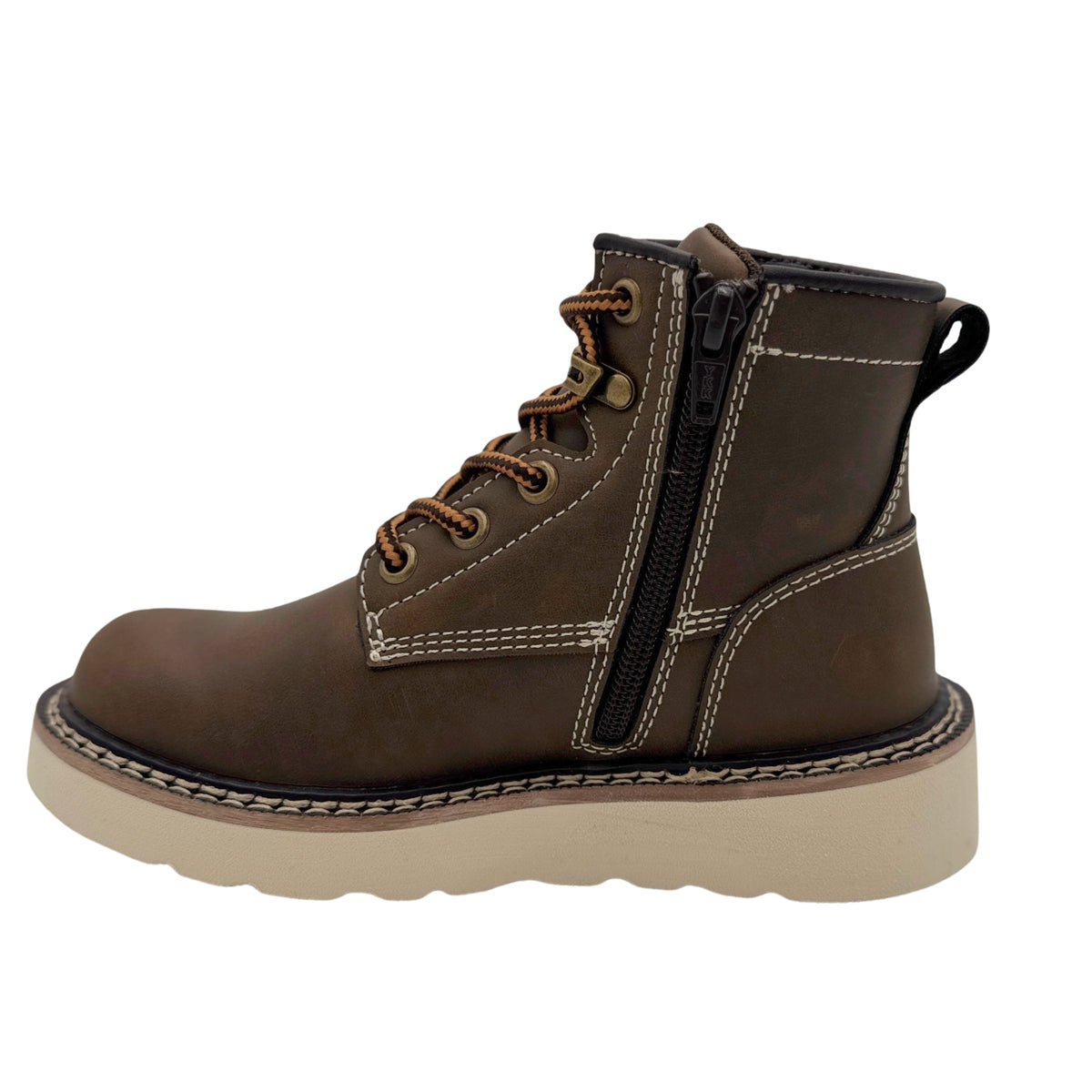 AdTec Oregon Kids' Farm Boot with Side Zipper Brown - inside view