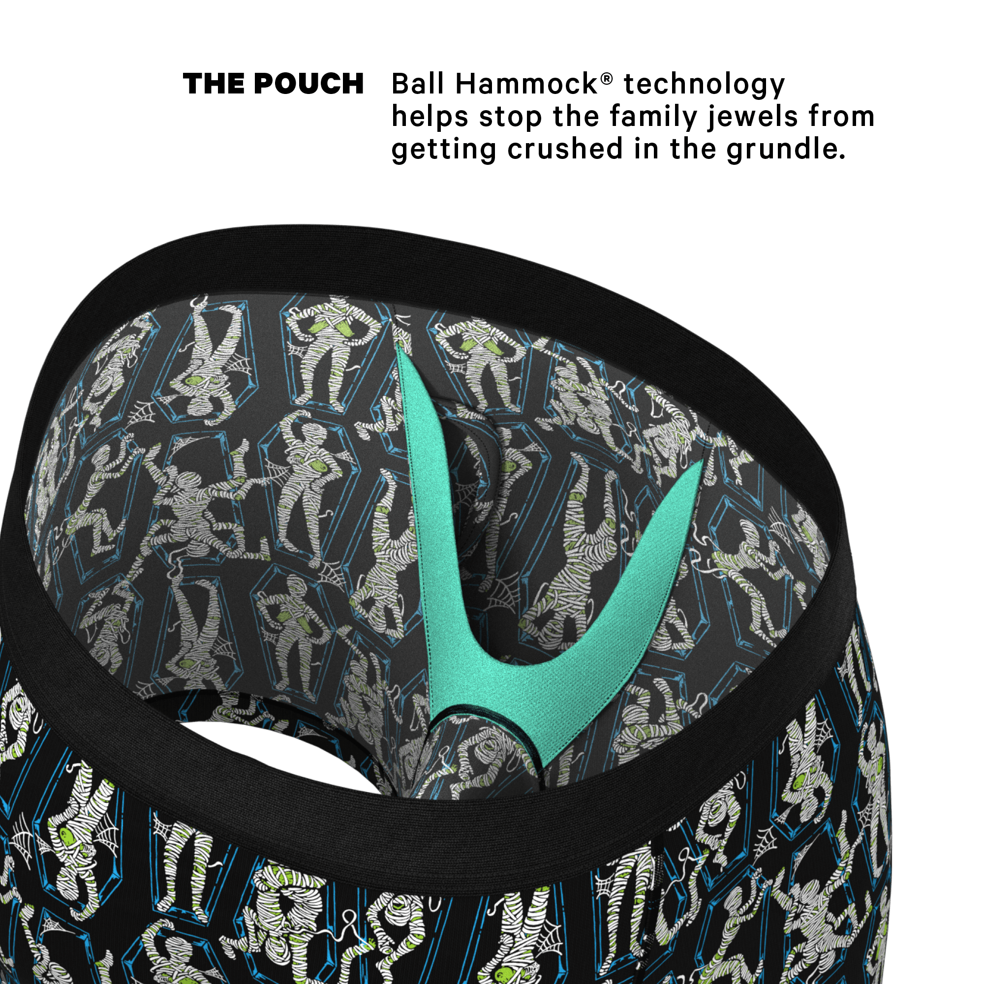 The Inter-Corpse | Halloween Mummies Ball Hammock® Pouch Underwear With Fly - Shinesty