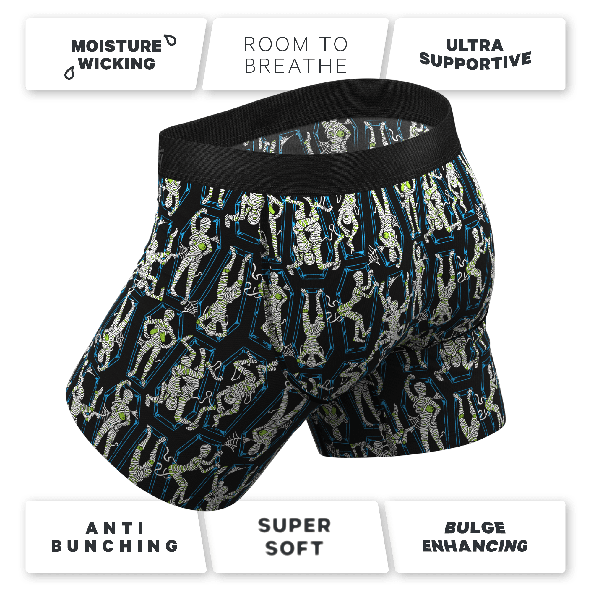The Inter-Corpse | Halloween Mummies Ball Hammock® Pouch Underwear With Fly - Shinesty