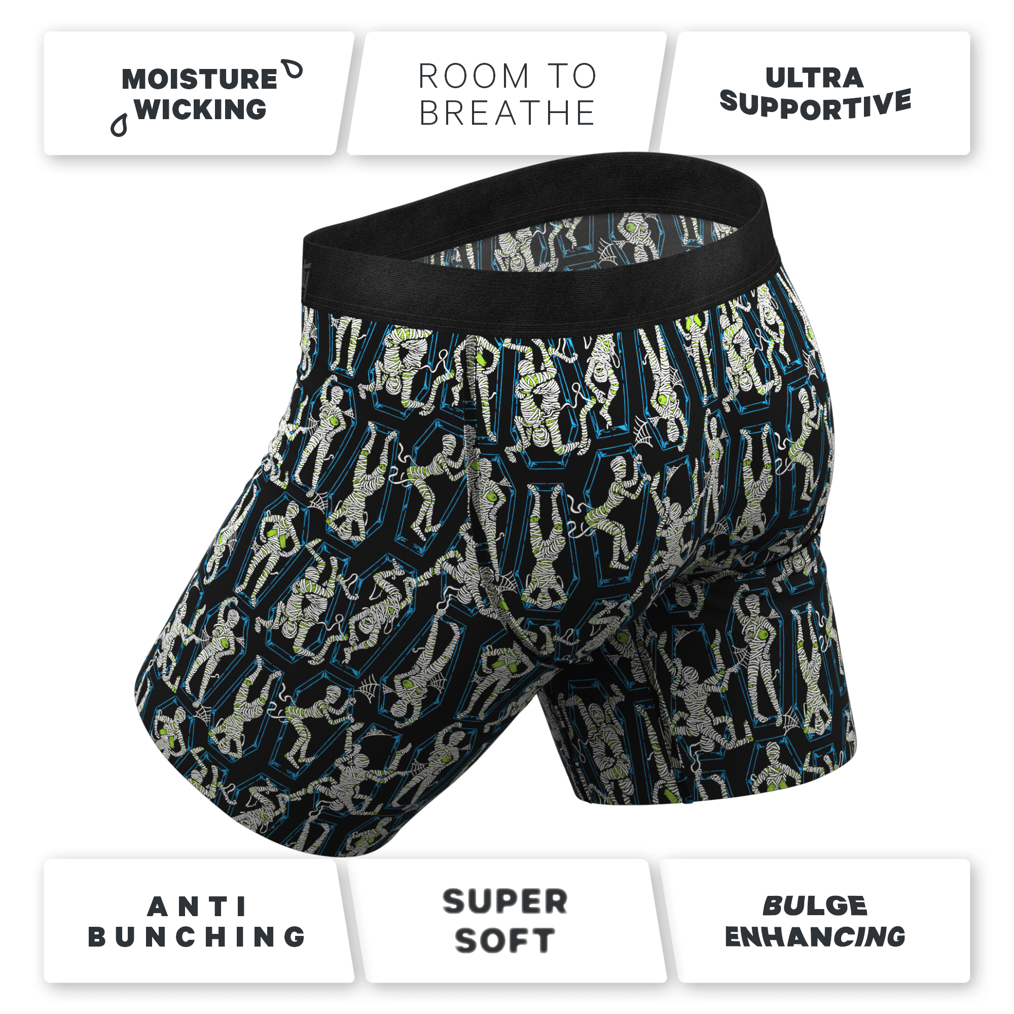 The Inter-Corpse | Halloween Mummies Long Leg Ball Hammock® Pouch Underwear With Fly - Shinesty