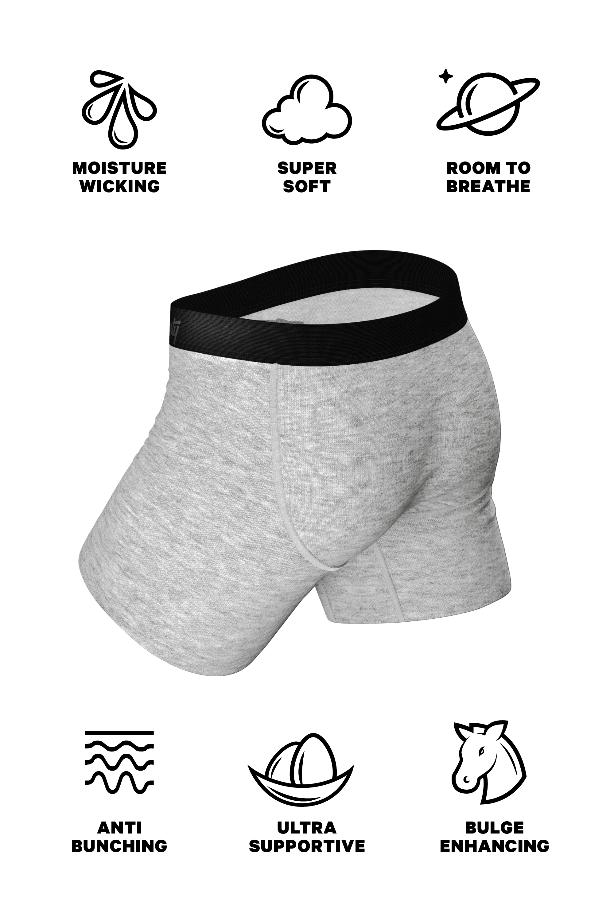 The Intramural Champ | Heathered Grey Ball Hammock® Pouch Underwear - Shinesty