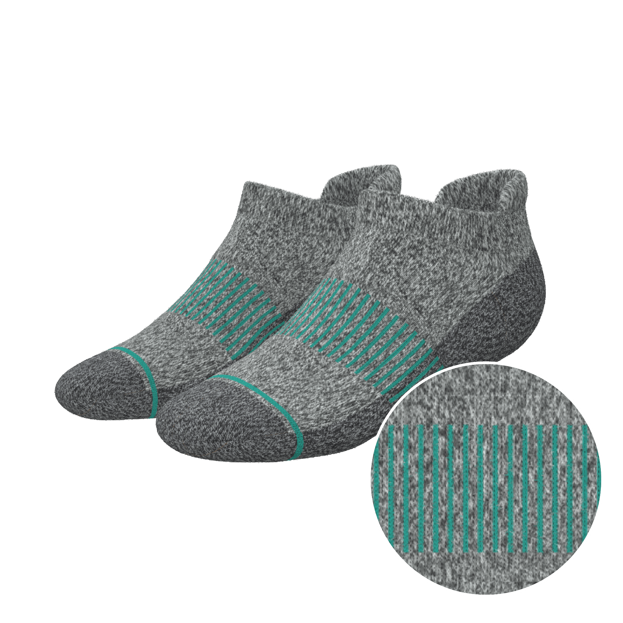 The Intramural Champ | Gray Stay Weird Heel Hammock™ Ankle Socks - Shinesty