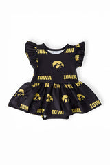 Iowa Black Tigerhawk Flutter Twirl Bodysuit - Mila & Rose ® - Flyclothing LLC