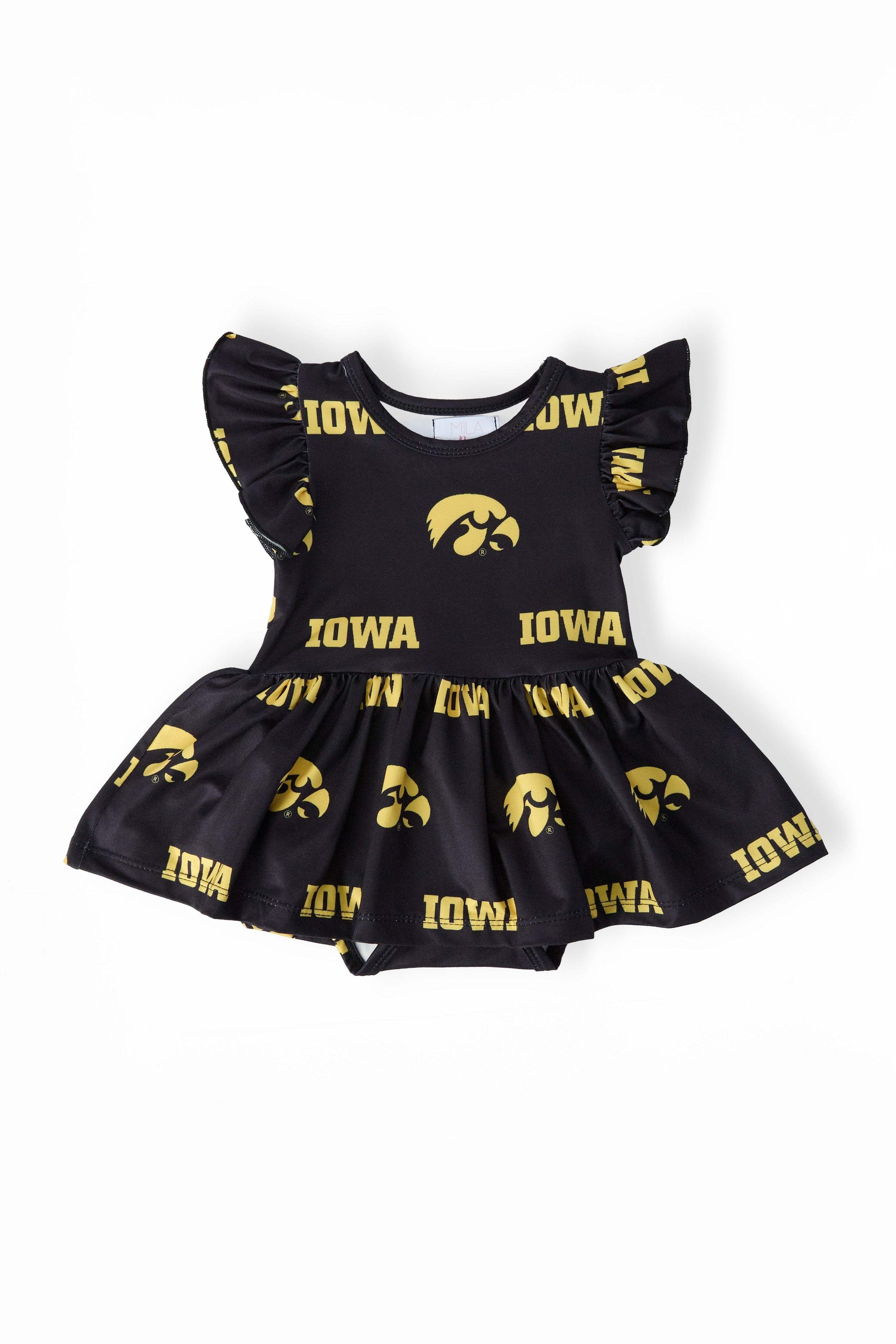 Iowa Black Tigerhawk Flutter Twirl Bodysuit - Mila & Rose ® - Flyclothing LLC