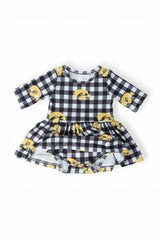 Iowa Plaid Tigerhawk 3/4 Sleeve Twirl Bodysuit - Mila & Rose ® - Flyclothing LLC