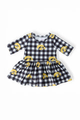 Iowa Plaid Tigerhawk 3/4 Sleeve Twirl Bodysuit - Mila & Rose ® - Flyclothing LLC