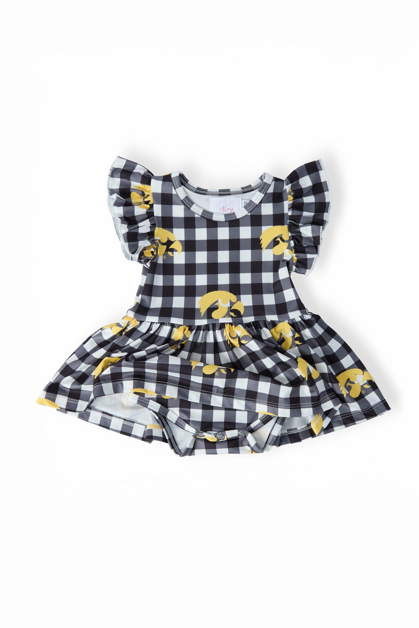 Iowa Plaid Tigerhawk Flutter Twirl Bodysuit - Mila & Rose ® - Flyclothing LLC