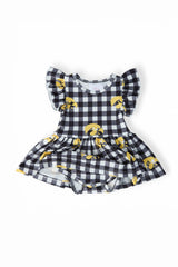 Iowa Plaid Tigerhawk Flutter Twirl Bodysuit - Mila & Rose ® - Flyclothing LLC