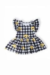 Iowa Plaid Tigerhawk Flutter Twirl Bodysuit - Mila & Rose ® - Flyclothing LLC