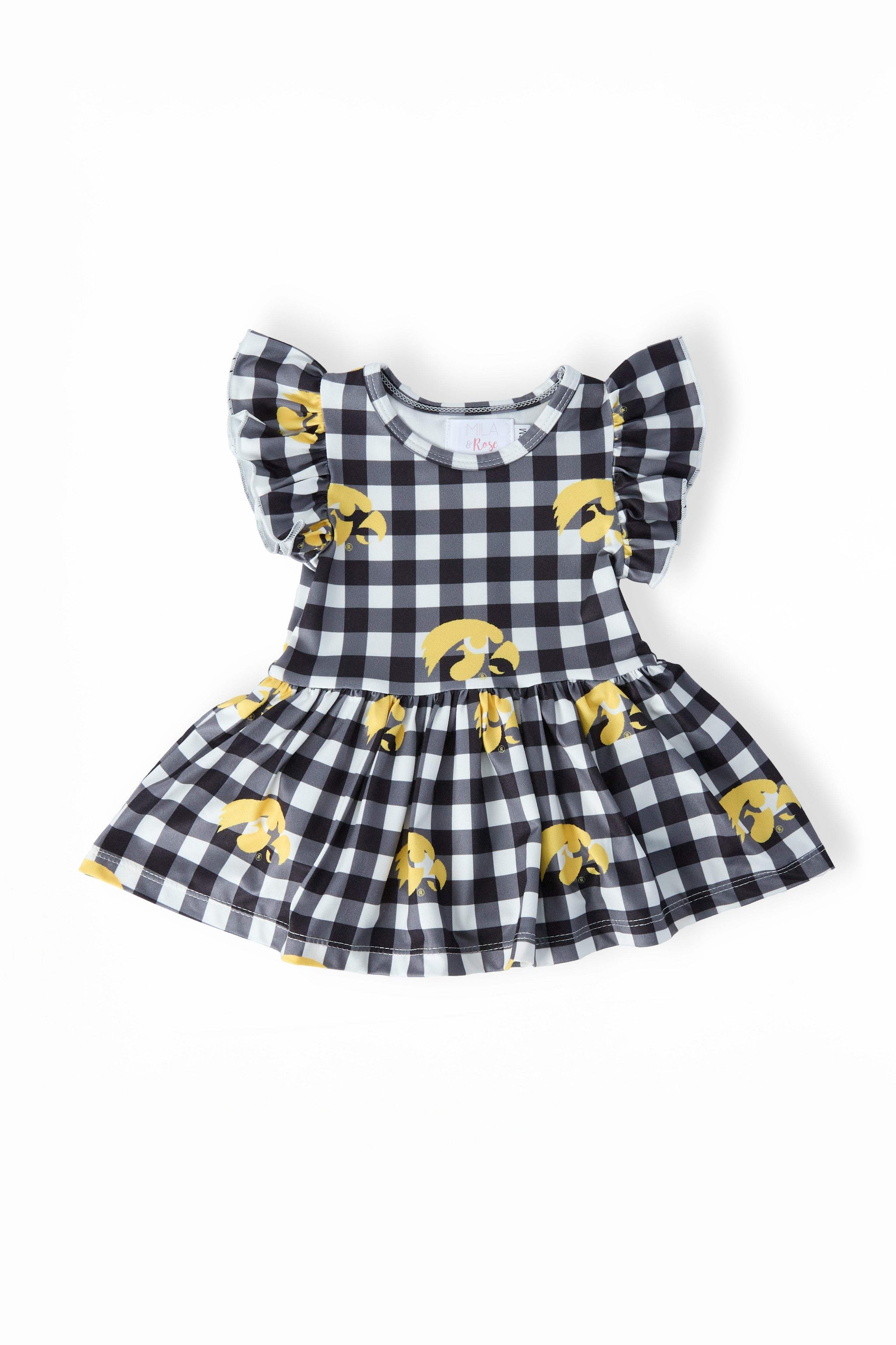 Iowa Plaid Tigerhawk Flutter Twirl Bodysuit - Mila & Rose ® - Flyclothing LLC