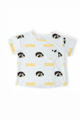 Iowa White Tigerhawk Ruffle Pocket Tee - Mila & Rose ® - Flyclothing LLC
