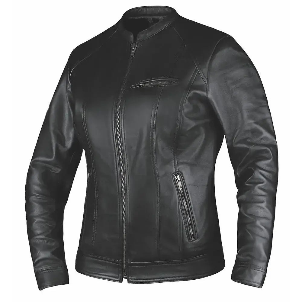 Iris - Women's Premium Leather Motorcycle Jacket - Unik Just for Bikers - Flyclothing LLC
