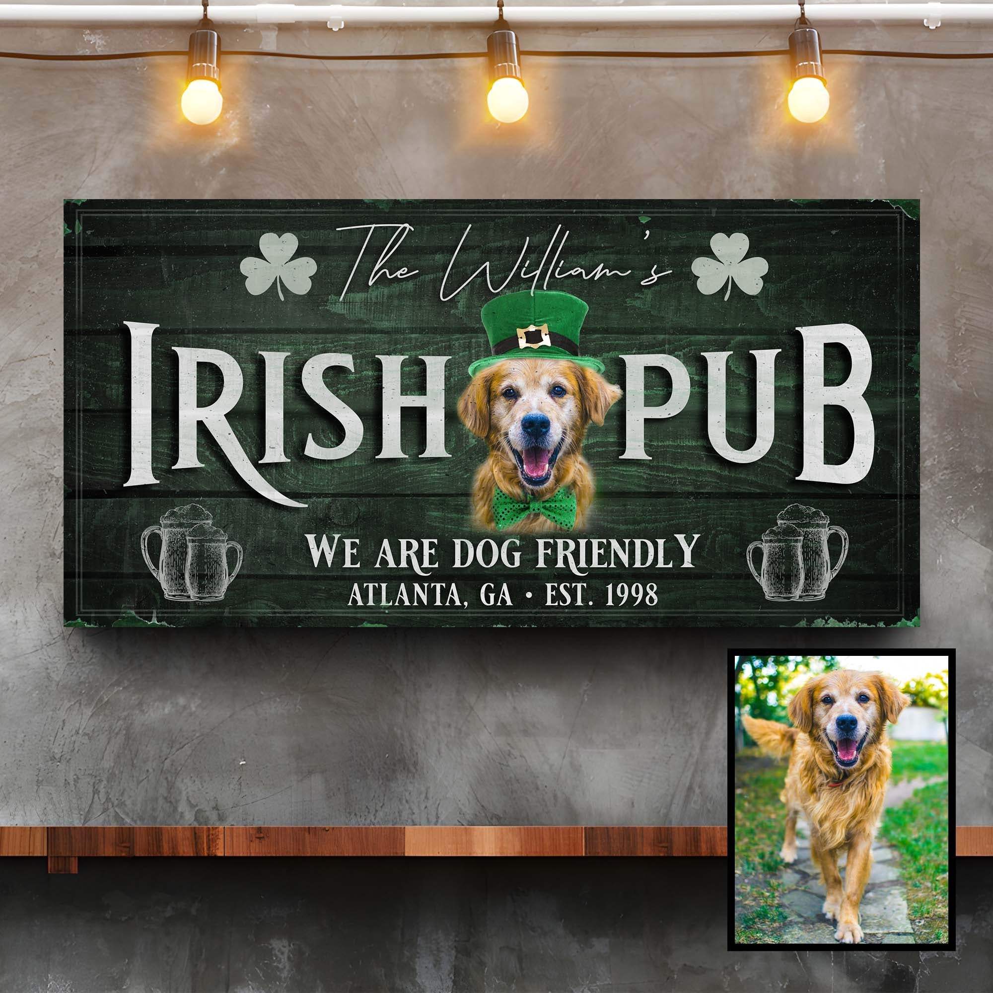 Irish Pub Dog Portrait Sign - Tailored Canvases - Flyclothing LLC