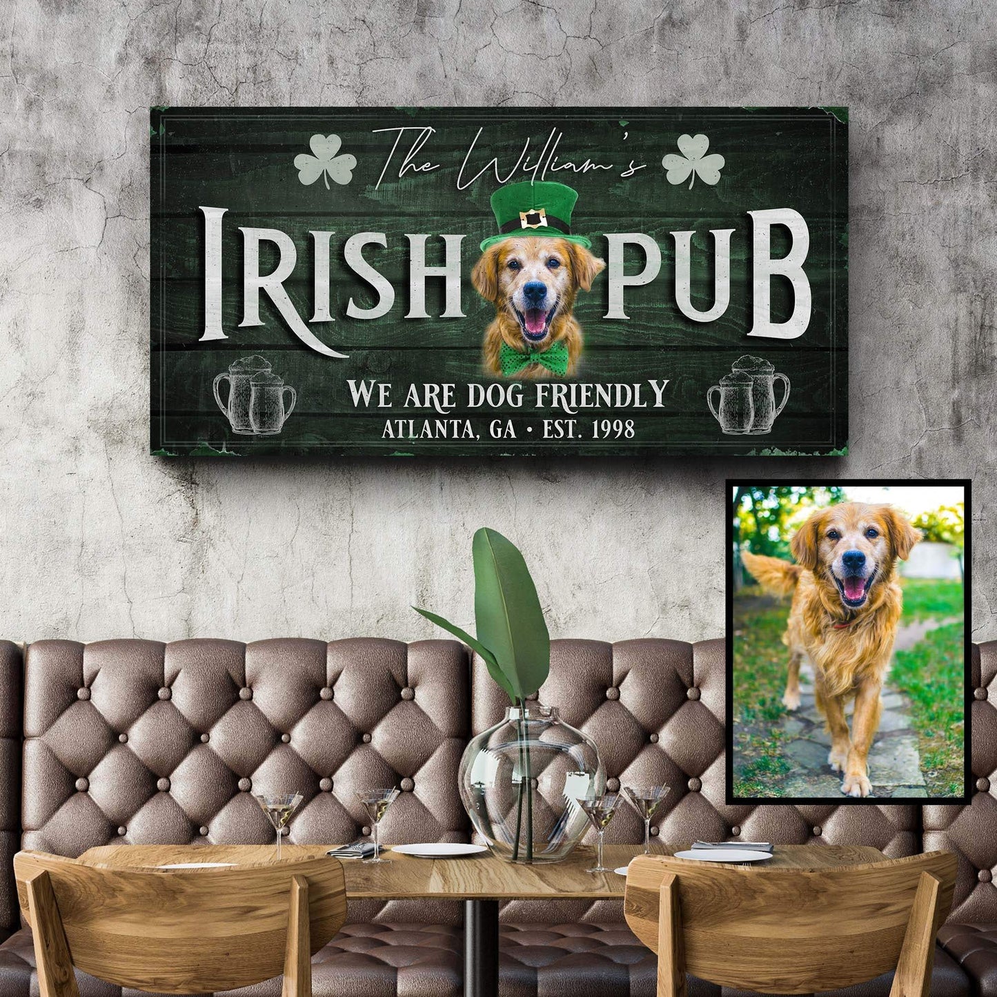 Irish Pub Dog Portrait Sign - Tailored Canvases - Flyclothing LLC