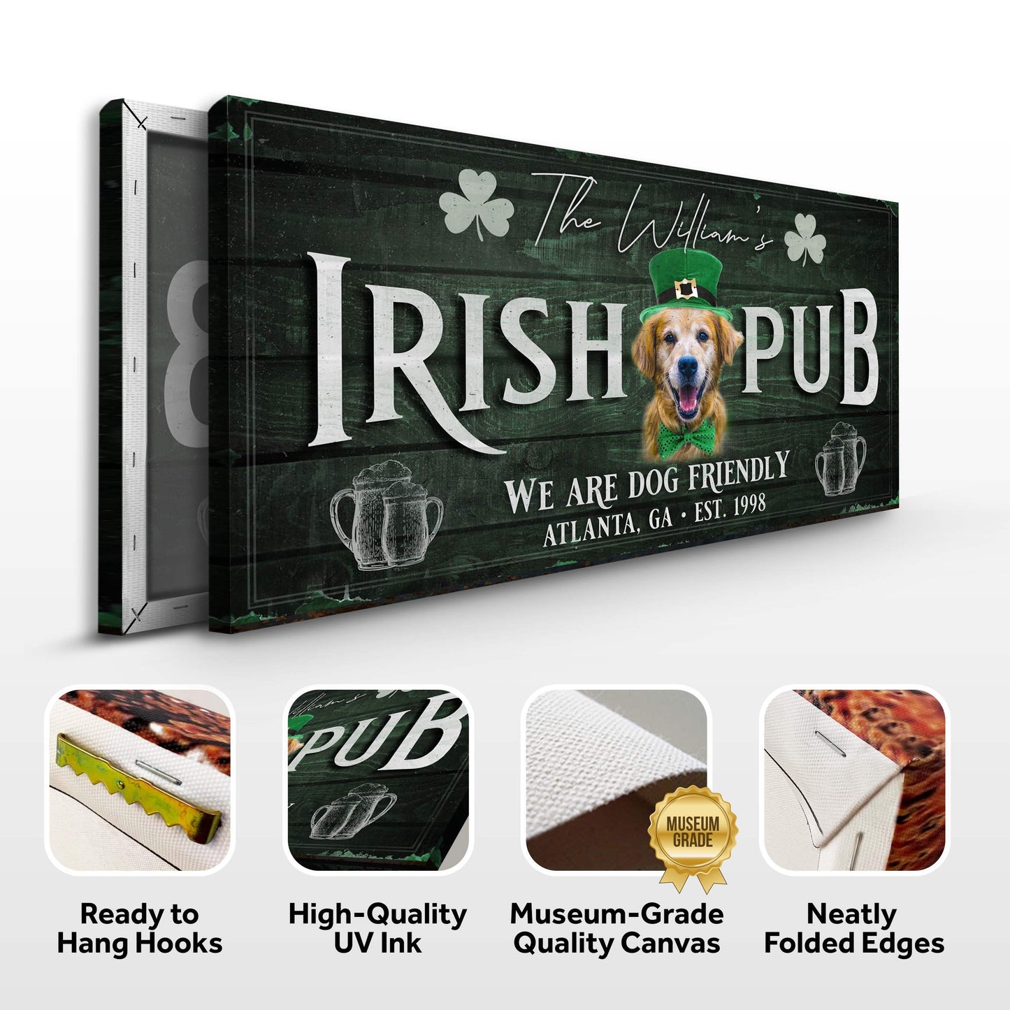 Irish Pub Dog Portrait Sign - Tailored Canvases - Flyclothing LLC