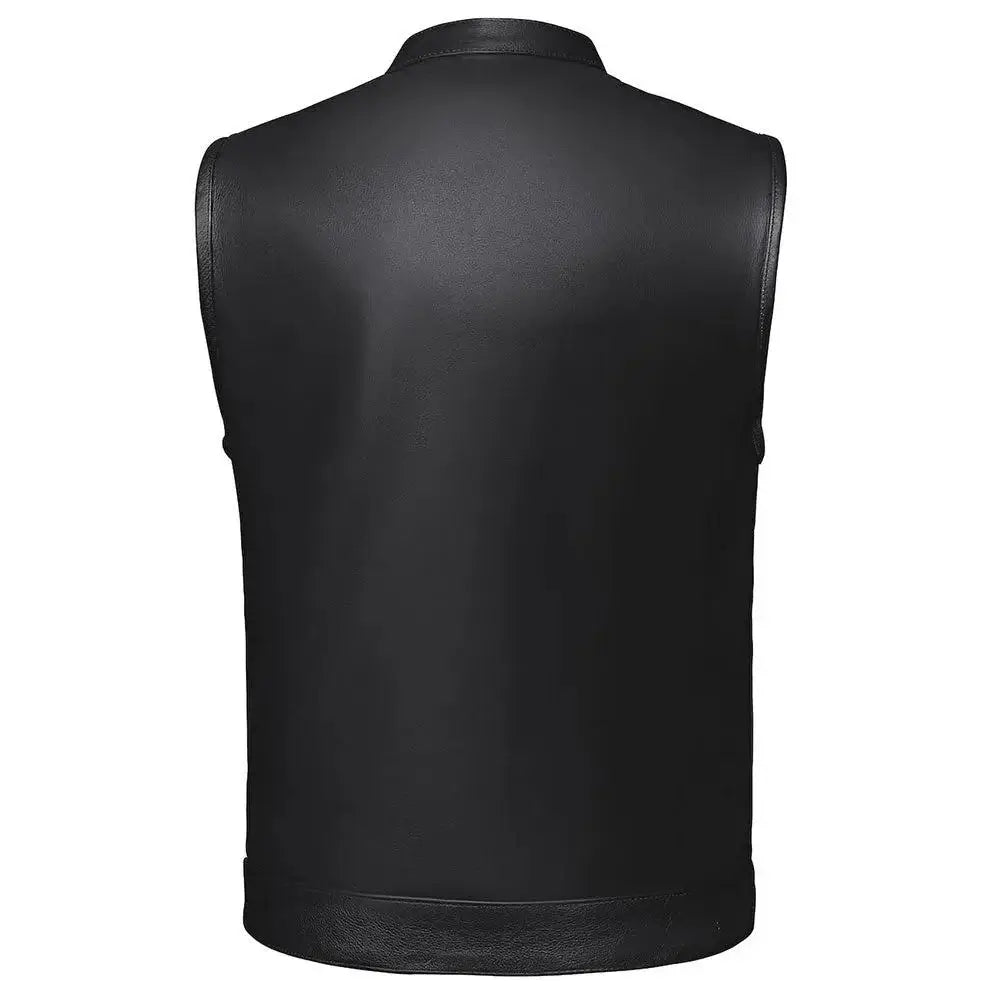 Iron Rider - Men's SOA Club Style Leather Motorcycle Vest - Unik Just for Bikers - Flyclothing LLC
