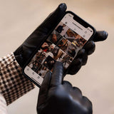 Isabella (black) - Italian lambskin leather gloves with cashmere lining & touchscreen feature - Leather Gloves Online - Flyclothing LLC