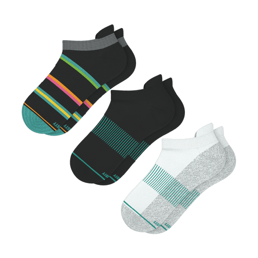 Solid and Pattern Mix Pack | Tropical and Solids Heel Hammock™ Ankle Socks 3 Pack