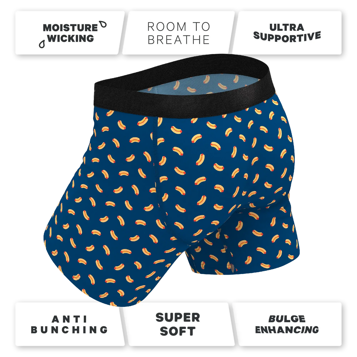 The Itty Bitty Buns | Hotdog Ball Hammock® Pouch Underwear With Fly - Shinesty - Flyclothing LLC