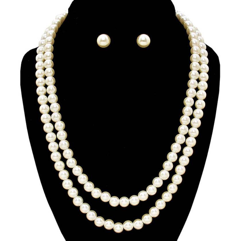 Pearl Necklaces with Matching Earrings - Madeline Love - Flyclothing LLC