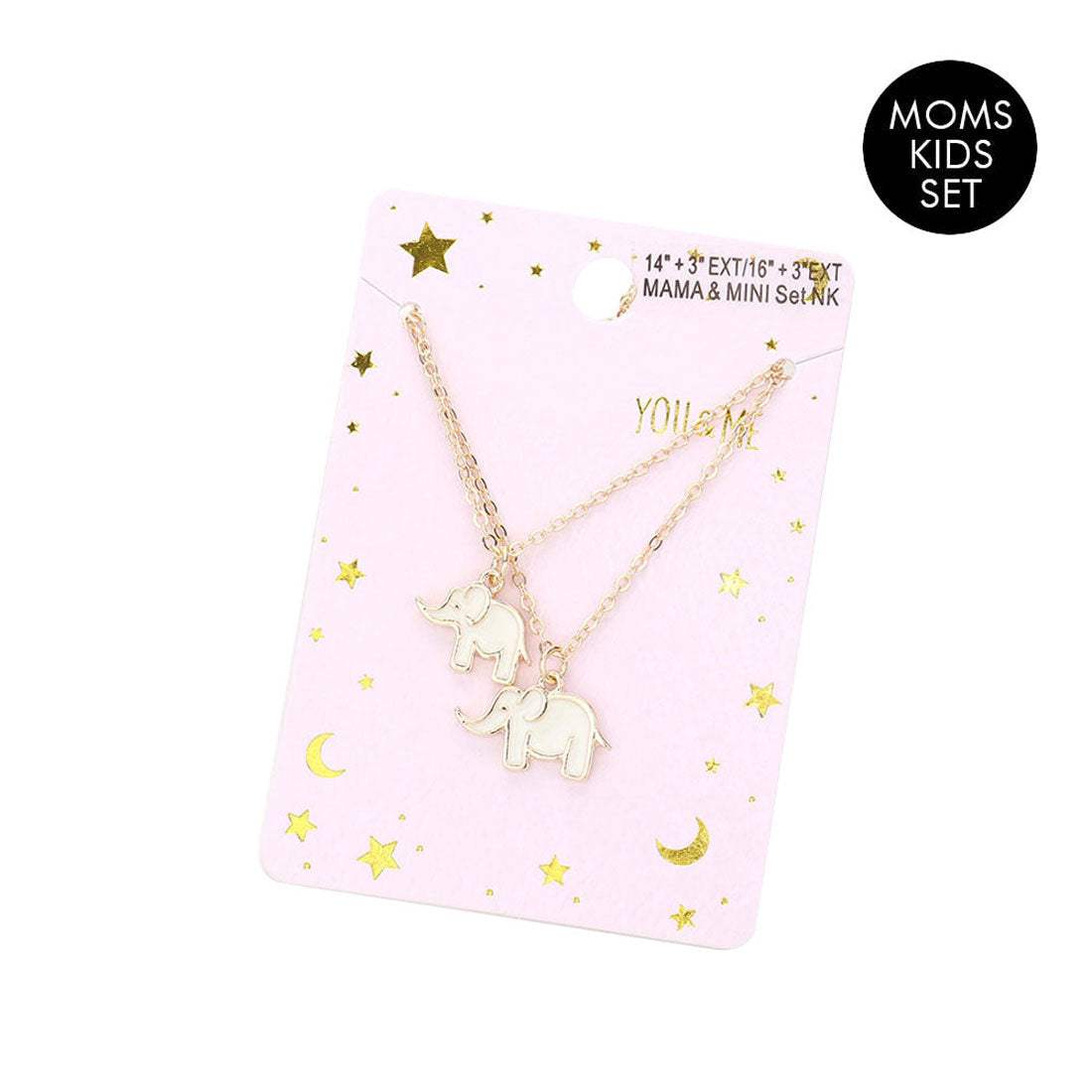 2PCS Enamel Elephant Pendant Moms and Kids Set Necklaces - Madeline Love - Flyclothing LLC
