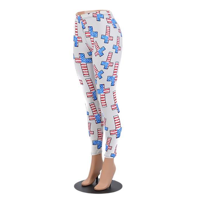 American flag cross pattern leggings - Madeline Love - Flyclothing LLC