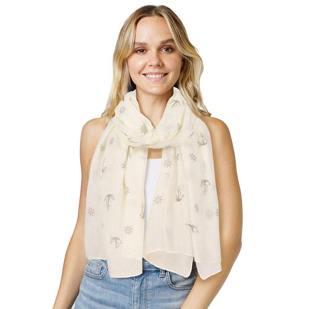 Anchor Patterned Scarf - Madeline Love - Flyclothing LLC