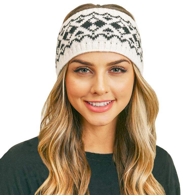 Aztec Pattern Ear Warmer Headband - Madeline Love - Flyclothing LLC